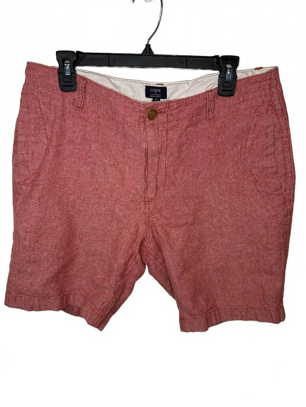 J. Crew Linen Beach shorts light red 34” waist